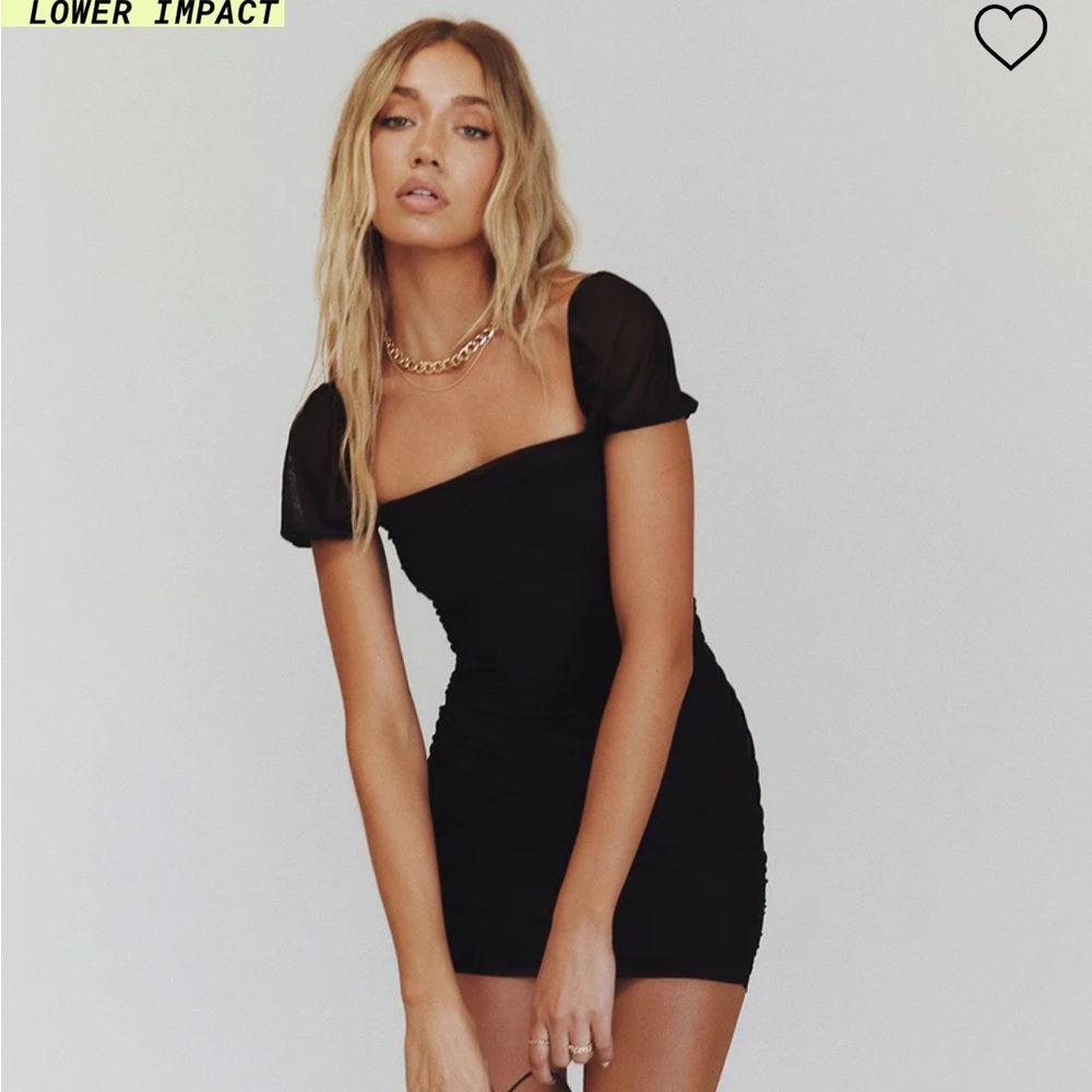 Charvi Black Mesh Mini Dress princess polly